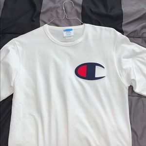 White Long Sleeve Champion Heritage Tee
